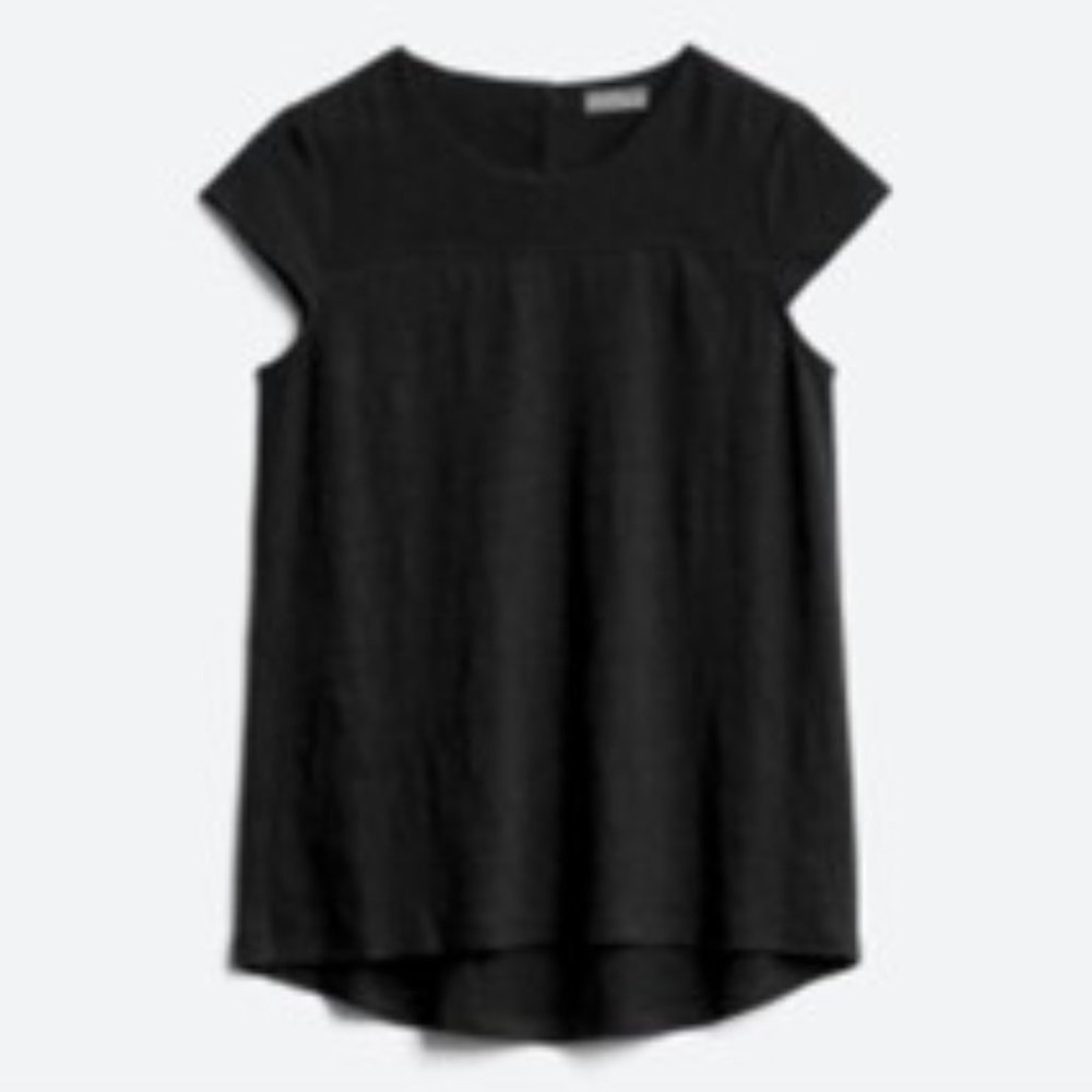 Market & Spruce Lyanna Silk Contrast Knit Top Sz L